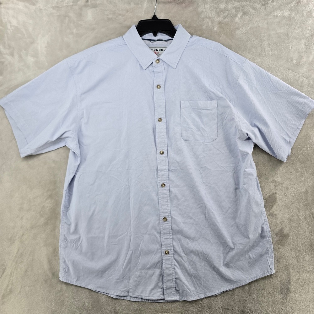 Poncho Ultra-lite Fishing Shirt Mens XL Blue Short Sleeve Performance